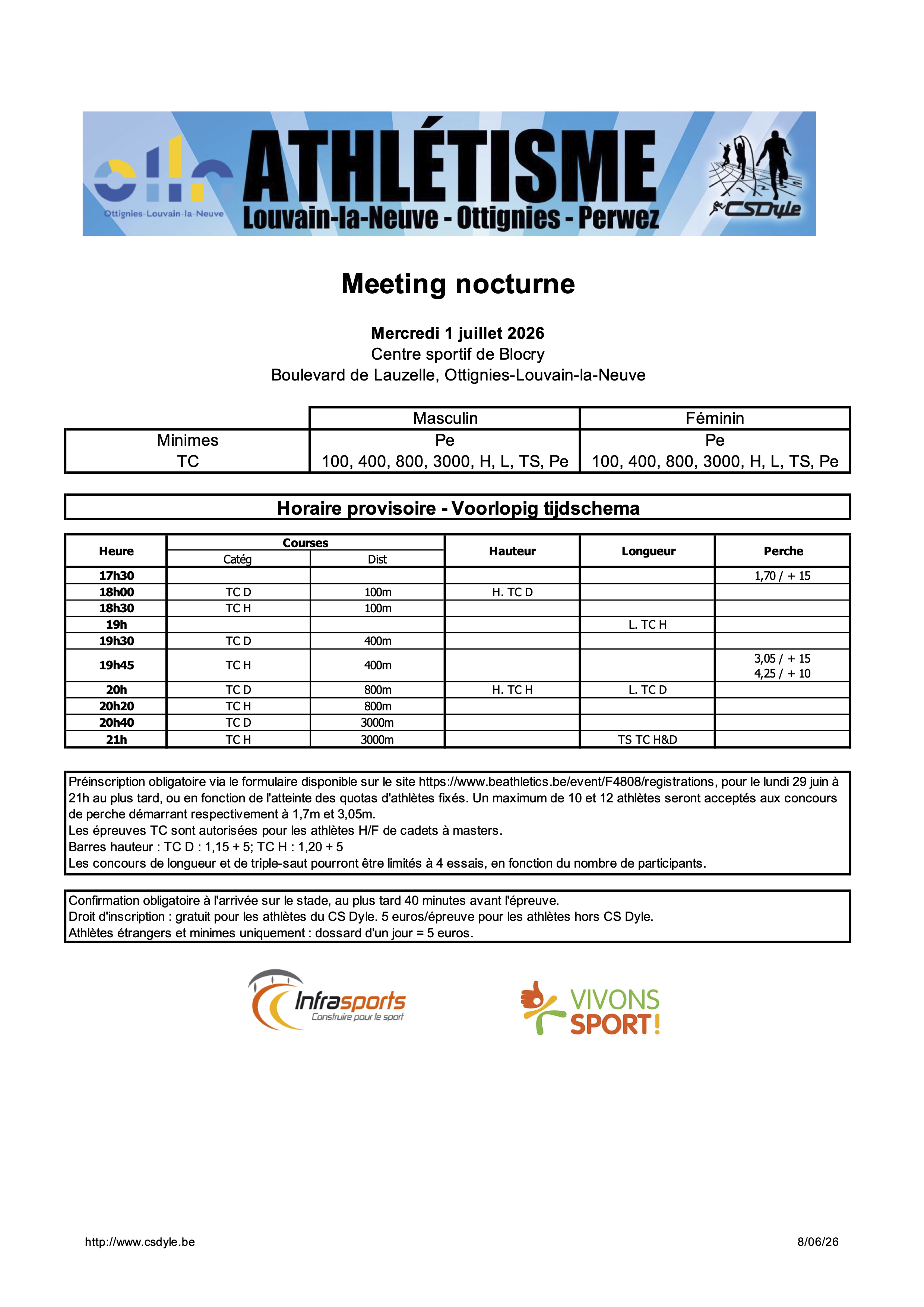 Horaire 20260701