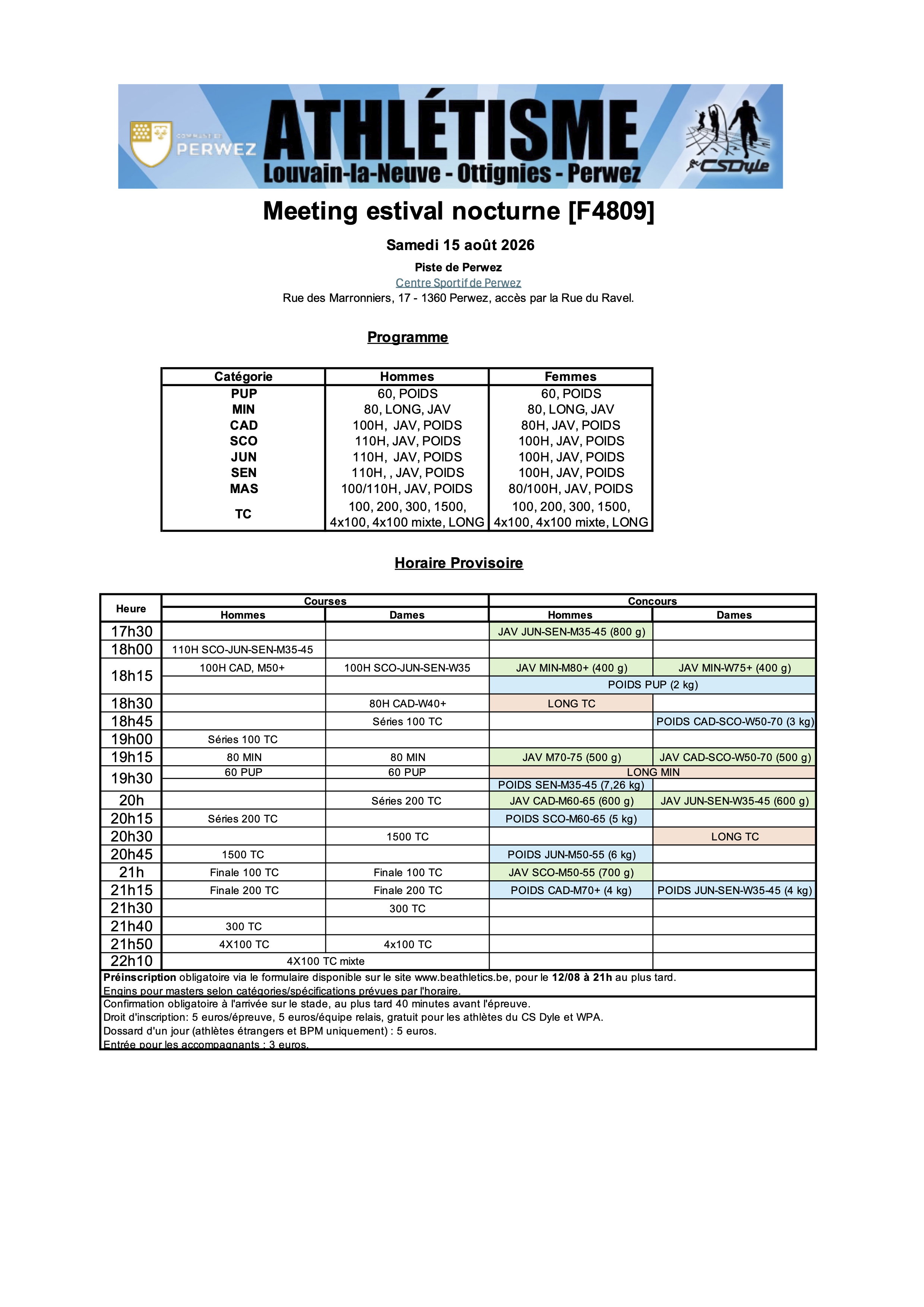 Horaire 20260815